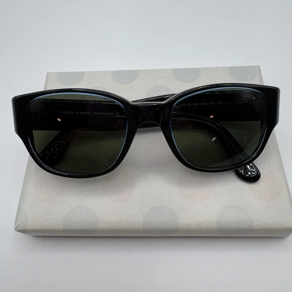 Lozza by DIERRE 1583/50/U74 Vintage Blue Round Sunglasses Italian Made